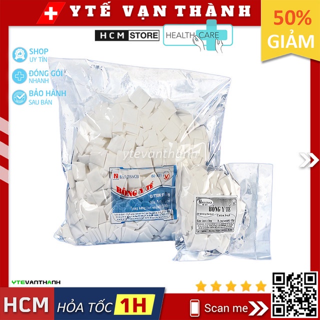 ✅ Bông Gòn Cắt (Gòn Vuông) Bảo Thạch (Bịch nhỏ) | Hoặc Nhãn Hiệu Tương Đương -VT0215