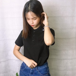 Xã Kho - Áo Thun Cổ Trụ Màu Đen Nam Nữ Đơn Giản Đẹp Dễ Phối Đồ