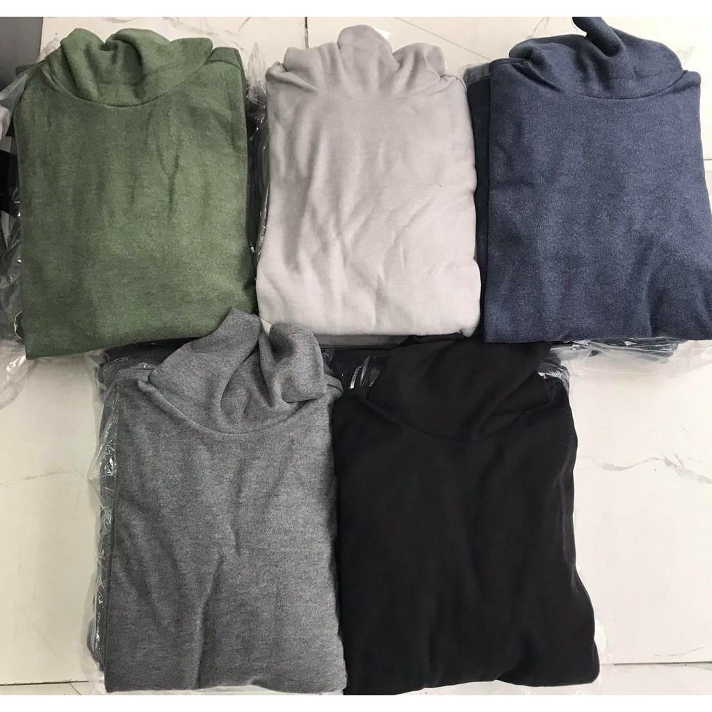 ACL20 Áo cổ lọ giữ nhiệt nam Uni chất nỉ băng lông dày dặn ấm áp | BigBuy360 - bigbuy360.vn