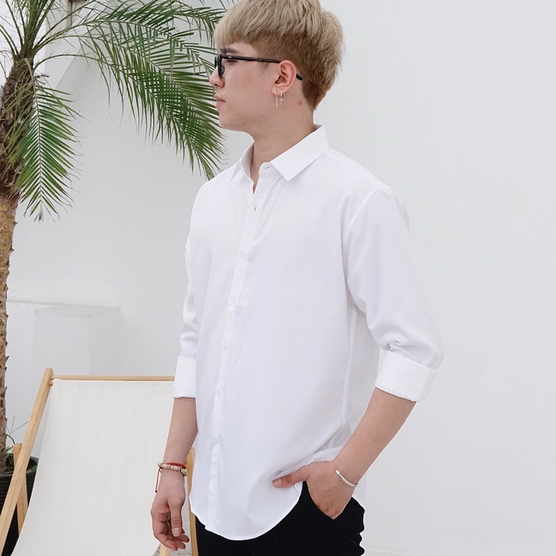 Áo sơ mi nam dài tay trắng trơn BIGSIZE CAO CẤP MALTRIK chất kate lụa mềm mại có size lớn đến 130kg