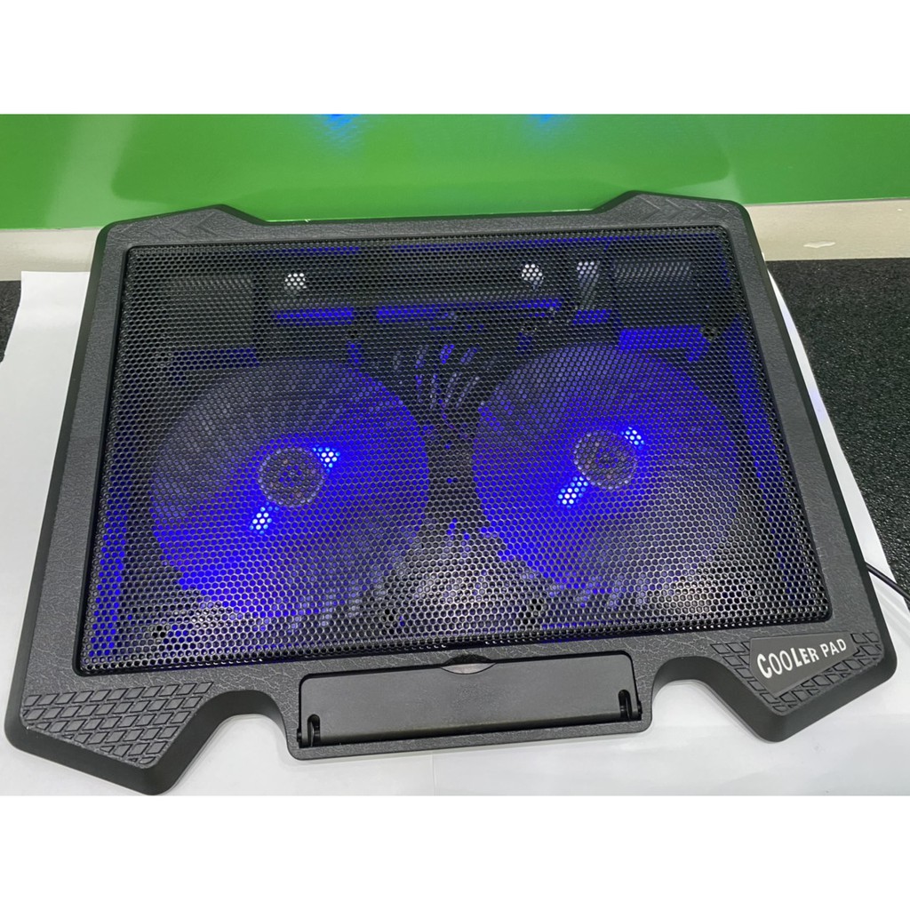 Đế Tản Nhiệt Quạt tản nhiệt Laptop Cooler S200 Pad 2 Quạt lớn, Đèn Led, Từ 12"-17 Inch