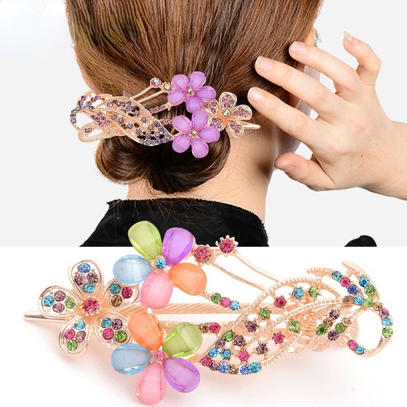 Kẹp Tóc Đính Pha Lê Phong Cách Hàn Quốc