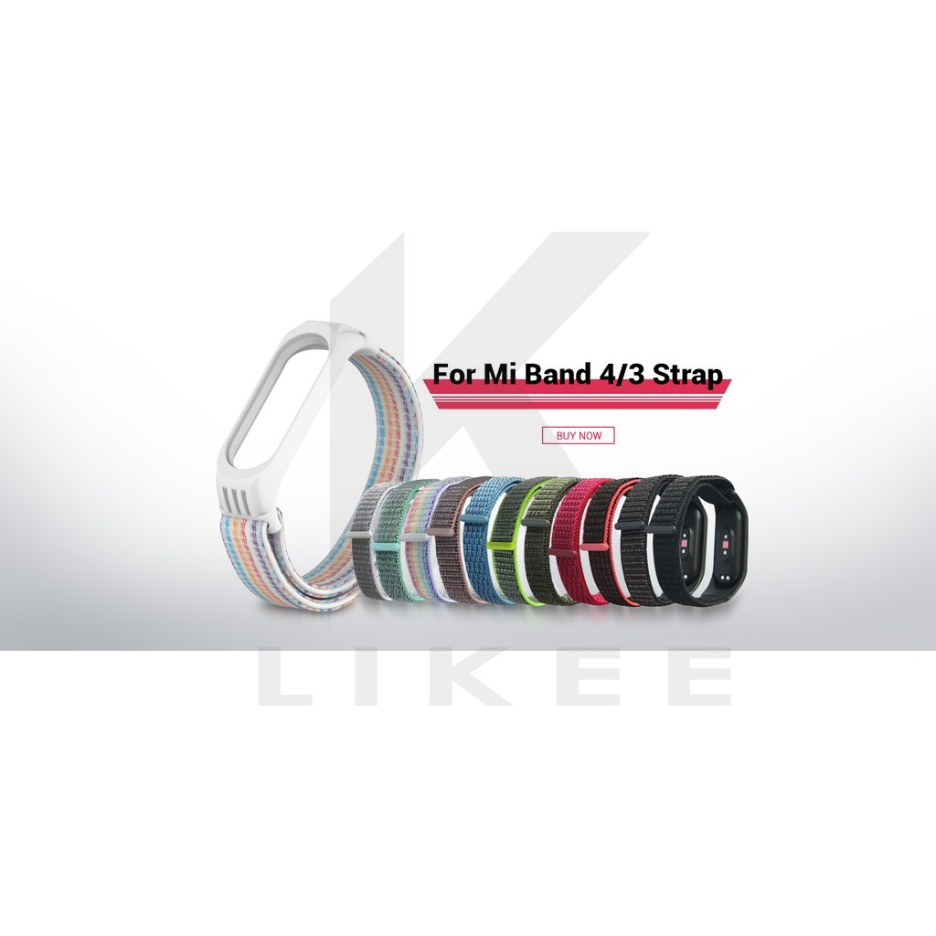 Dây đeo sợi nylon cho đồng hồ thông minh Xiaomi Mi Band 5 4 3 4 5 Mi Band 3 5