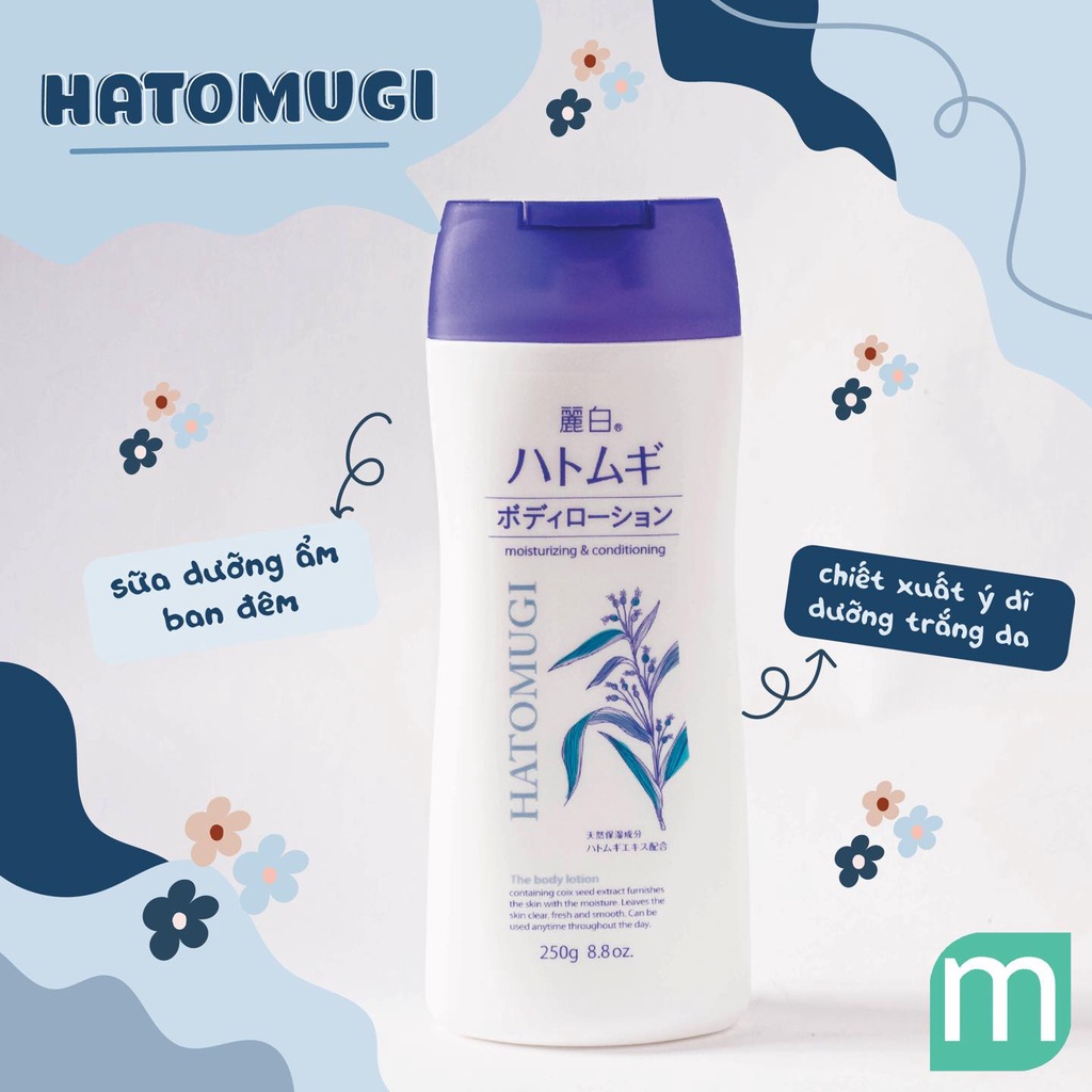 Sữa Dưỡng Thể Ban Đêm Kumano Hatomugi The Body Lotion Từ Hạt Ý Dĩ Nhật Bản 250g
