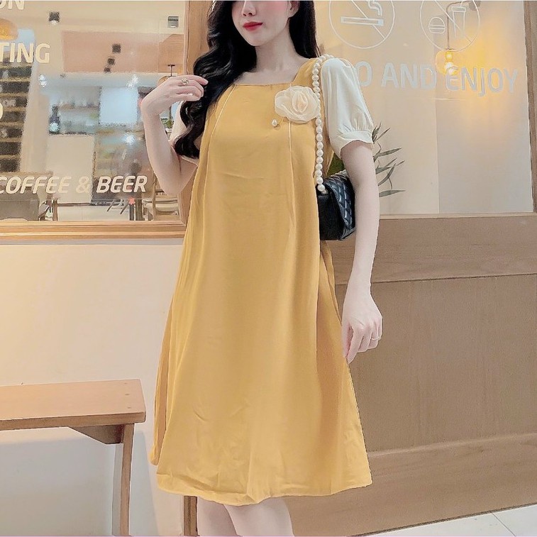 Váy bầu thời trang thiết kế M317 chất cát hàn freesize từ 45 đến 70kg