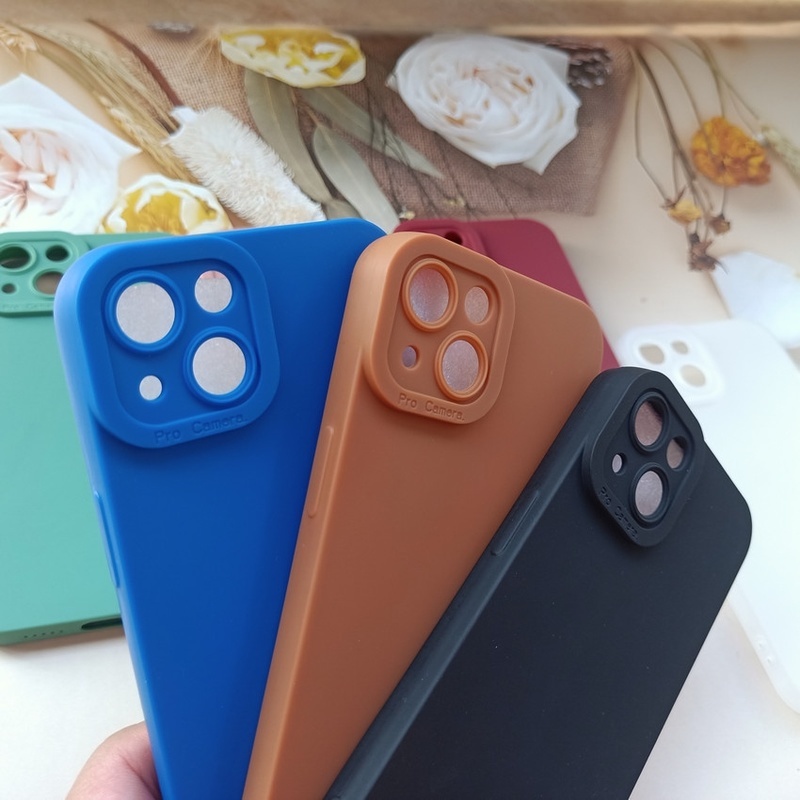 Ốp điện thoại TPU silicon mềm chống bụi chống sốc màu trơn thích hợp cho iPhone 13 12 11 Pro Max 7 8 Plus X XS XR XSMax