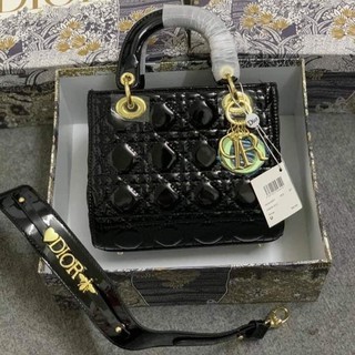 [Full box] Túi xách nữ quảng châu có cầm tay bản 5 ô da bóng dây da bản to đeo chéo - cầm tay