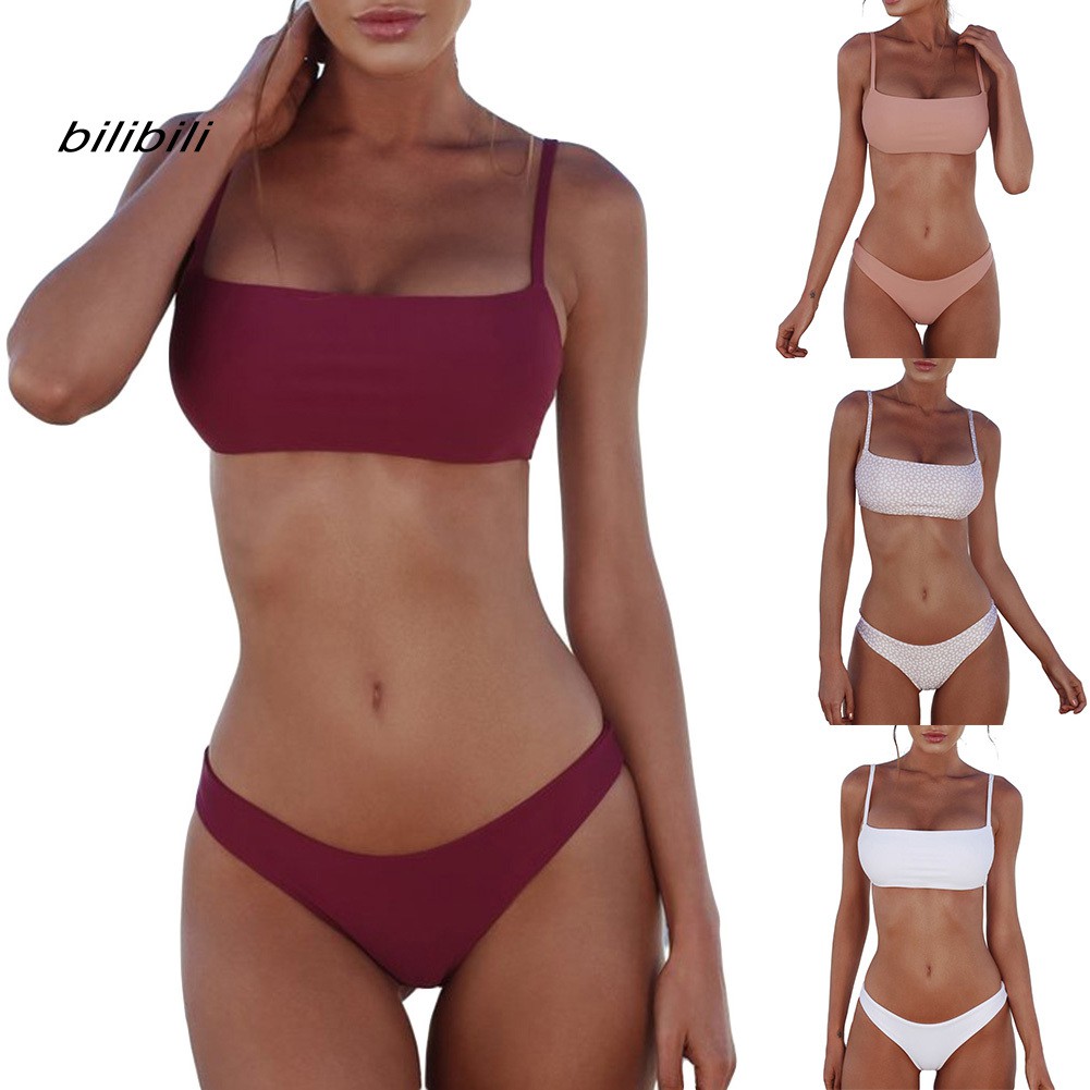 Bikini màu trơn có mút nâng ngực quyến rũ cho nữ | BigBuy360 - bigbuy360.vn