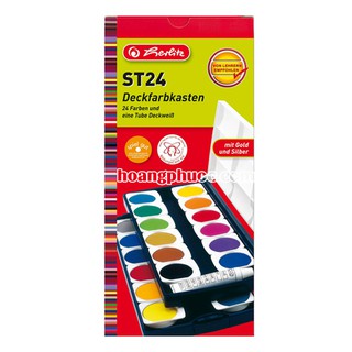 (SALE XẢ HÀNG) Màu nước dạng khô 24 màu Herlitz