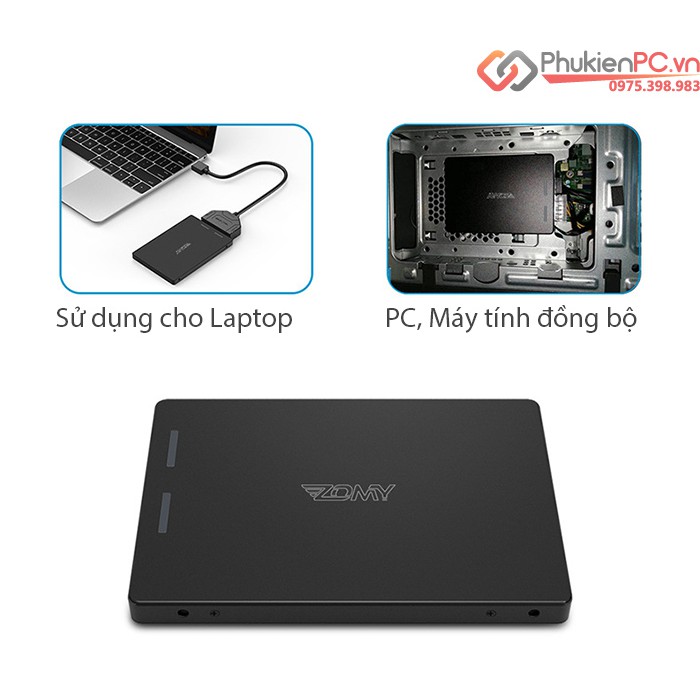 Box M2.SATA NGFF sang SATA III 2.5 vỏ nhôm. Dùng cho SSD M.2 NGFF chuẩn SATA kích 2230 2242 2260 2280 máy tính PC Laptop