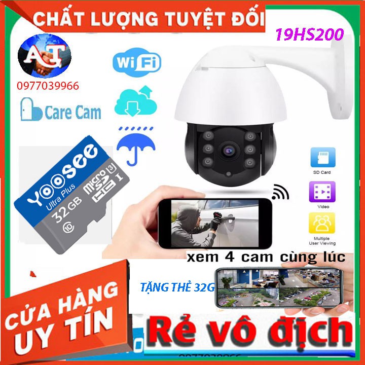 Camera WIFI Giám Sát Ngoài Trời Xoay 360 Độ Care Cam 30HS-200 Full HD 2034P 3.0Mpx