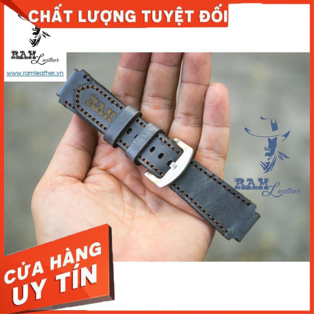 Dây đồng hồ da bò cho Casio AE1200 WHD và Seiko 5 37mm