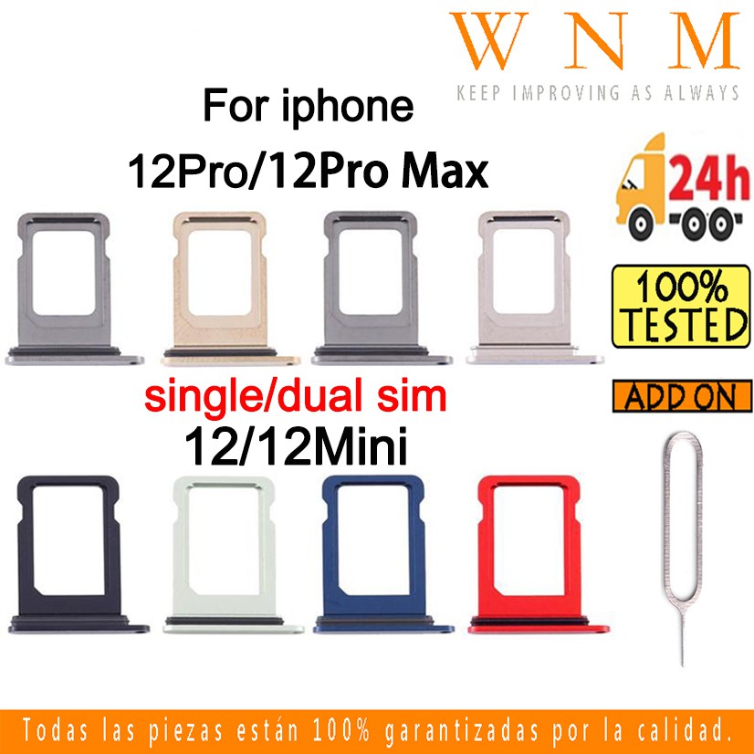 Khay Đựng Thẻ Sim Điện Thoại Hai/ Đơn Thay Thế Cho iphone 12 mini 12Pro 12 Pro Max