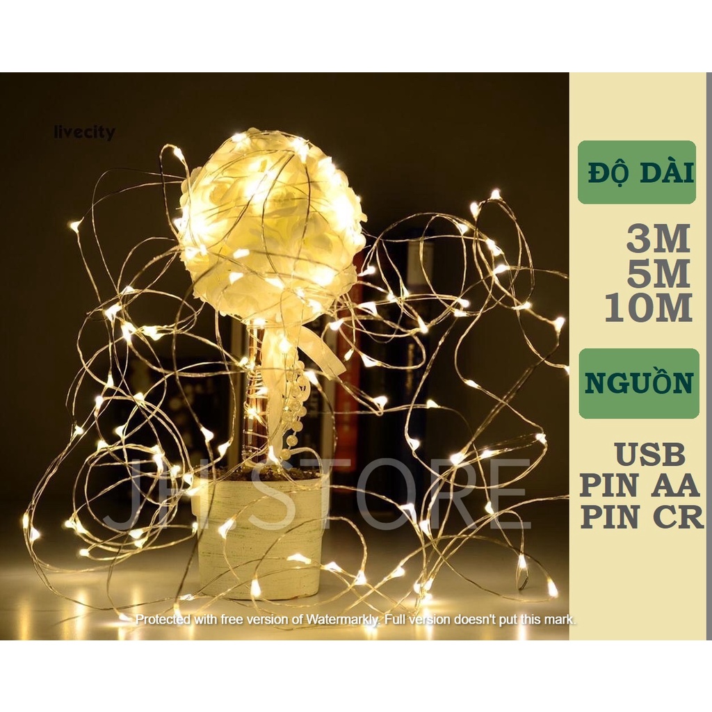 ⚡SIÊU SALE⚡ĐÈN LED 3M-5M-10M DÙNG PIN 3A-AAA-CR-USB-NHÁY💖DECOR💖NOEL💖TẾT💖DÂY ĐỒNG TRẦN LED (DÙNG PIN)💖ĐOM ĐÓM💖FAIRY LIGHT