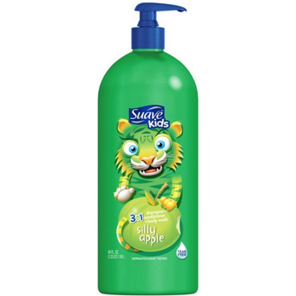 Dầu Tắm Gội Xả Tắm 1.18l Suave Kids 3 Trong 1 Hương táo Chính Hãng.
