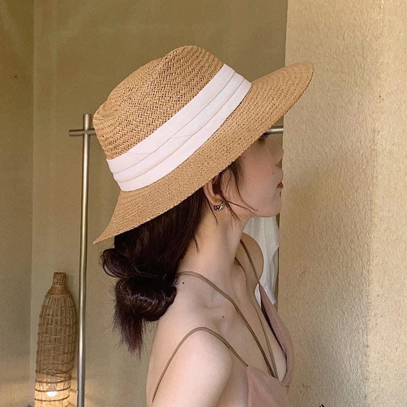 [Mã FASHIONT4WA2 giảm 10K đơn 50K] Set 3 món túi mũ cói và kính cho nữ