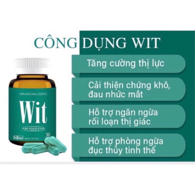 ✅( còn tem tích điểm )WIT viên uống bổ mắt lọ 30 viên