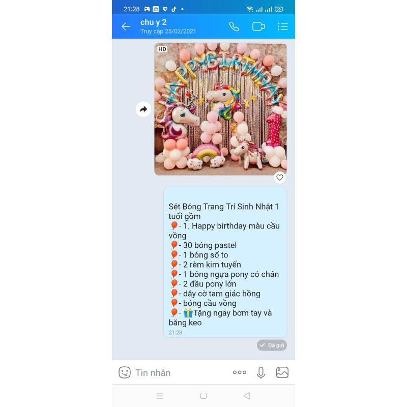 ( KÈM BƠM BÓNG )SET BÓNG SINH NHẬT NGỰA PONY