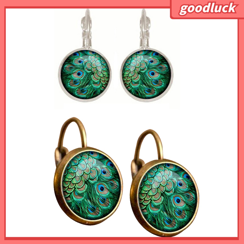 Đôi Bông Tai Hình Đuôi Công Đính Đá Thời Trang Cho Nữ