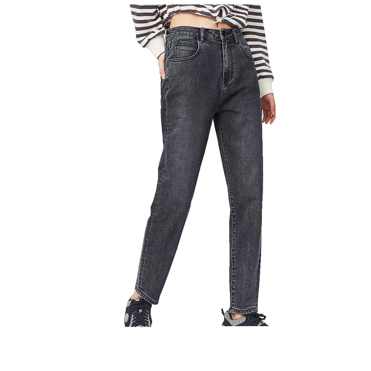 Quần jeans Baggy màu xám lông chuột lưng cao đủ size 40kg đến 90kg
