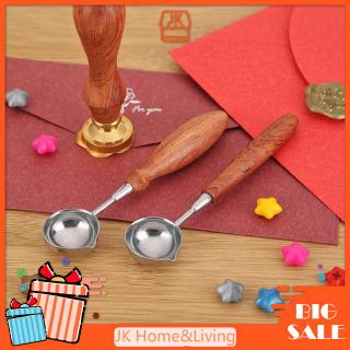 Muỗng nấu sáp đóng dấu thư phong cách Vintage với tay cầm gỗ chống nóng