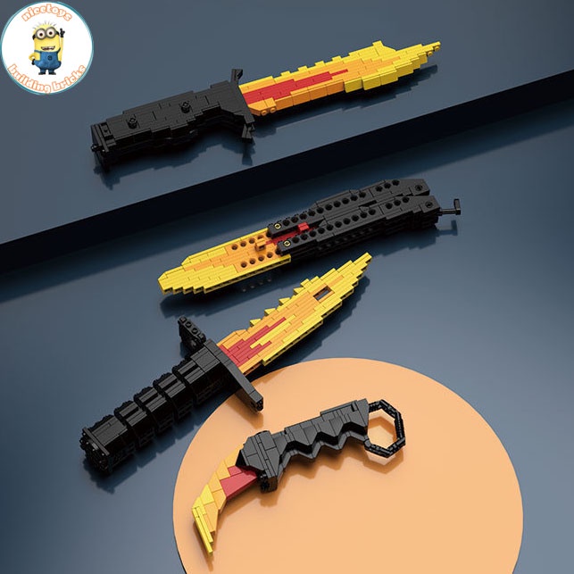 Đồ Chơi Lắp Ráp Kiểu LEGO CSGO  Butterfly / M9 bayonet / Karambit / Flip / Bowie / Marble Fade No Q2110 Với 90+PCS