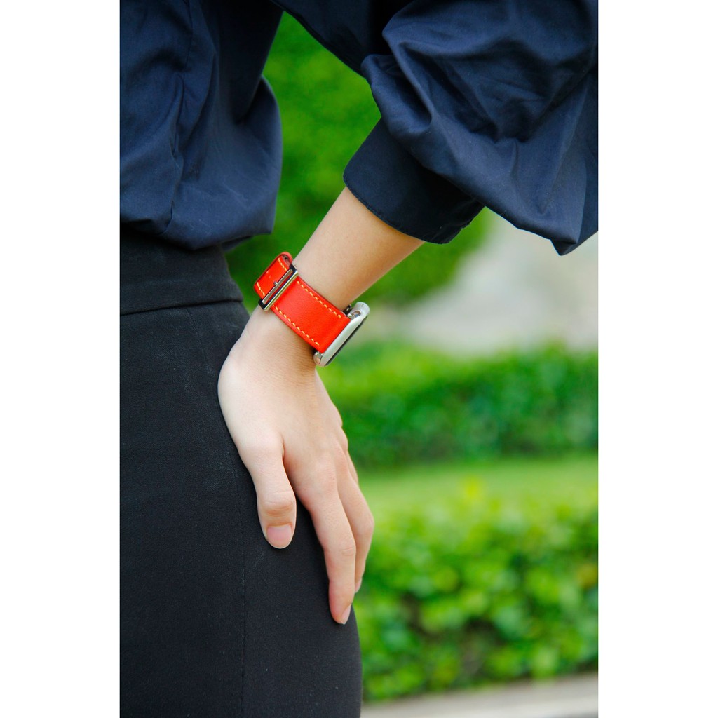 Dây đồng hồ Apple Watch màu Cam thương hiệu Lion Leather