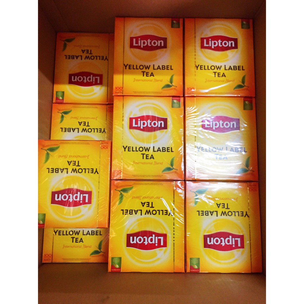 Trà Túi Lọc Lipton Nhãn Vàng hộp to cao cấp 100 Gói Nhỏ chính hãng