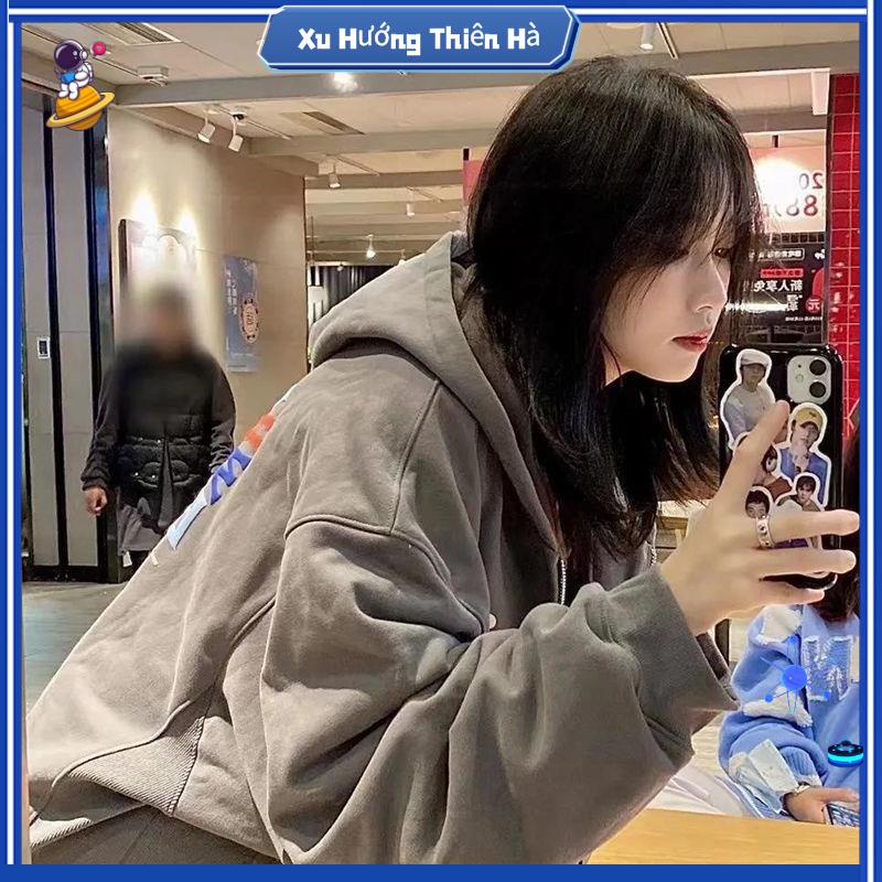 ❤️áo hoodie nữ form rộng hoodie zip áo hoodie nữ cute Áo Khoác Cardigan Mỏng Có Nón In Chữ Phong Cách Đường Phố Thời Trang Xuân Thu Mới Dành Cho Nữ