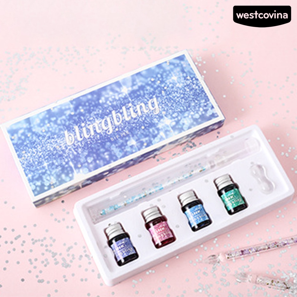 [Hot]✍Bút Ký Tên Bằng Kính Cỡ Nhỏ Họa Tiết Kim Cương Độc Đáo Trang Trí Nhà Cửa