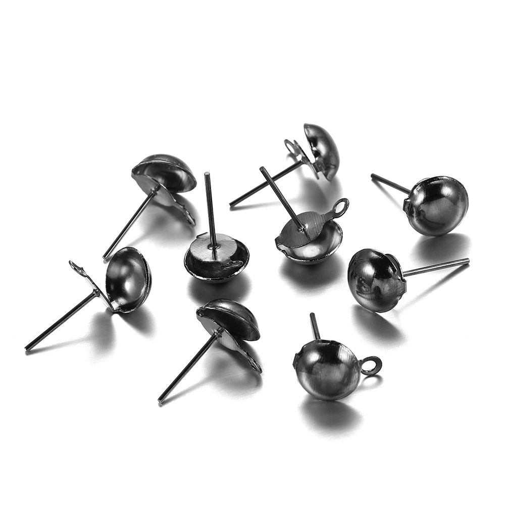 50-100 cái / lốc 4 5 6 8 10mm bông tai bi  bóng hợp kim để tự làm đồ trang sức thủ công Làm phát hiện phụ kiện Nguồn cung cấp