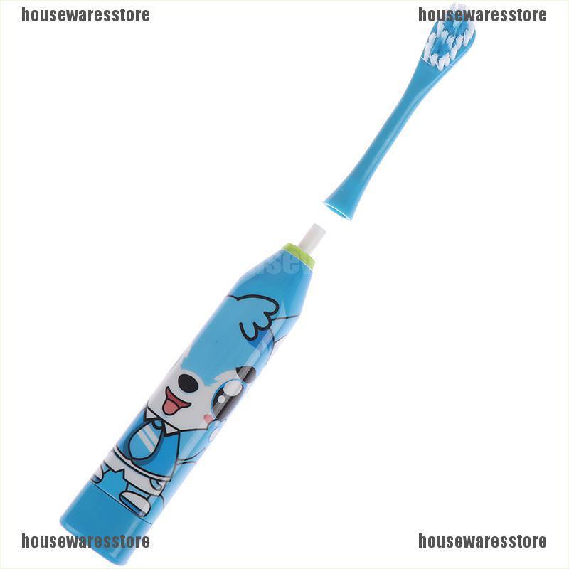 Bộ Bàn Chải Đánh Răng Điện Siêu Âm In Họa Tiết Hoạt Hình Dễ Thương