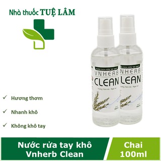 Nước rửa tay khô VNHERB CLEAN - Diệt khuẩn nhanh, hương thơm, không làm khô tay