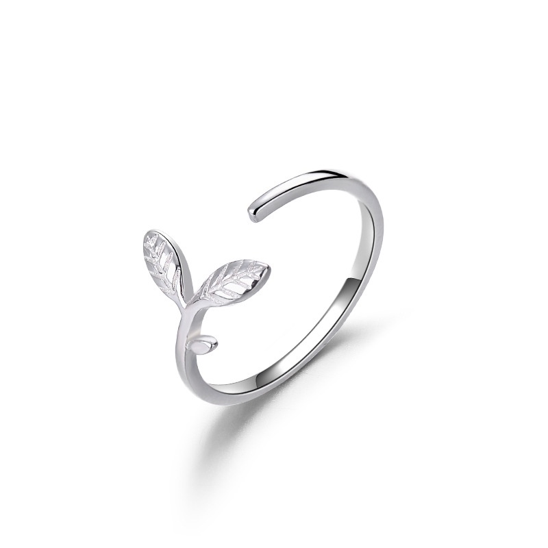 Nhẫn bạc nữ ATJ9102 thiết kế kiểu hở hình lá phong Maple leaf ring ANTA Jewelry
