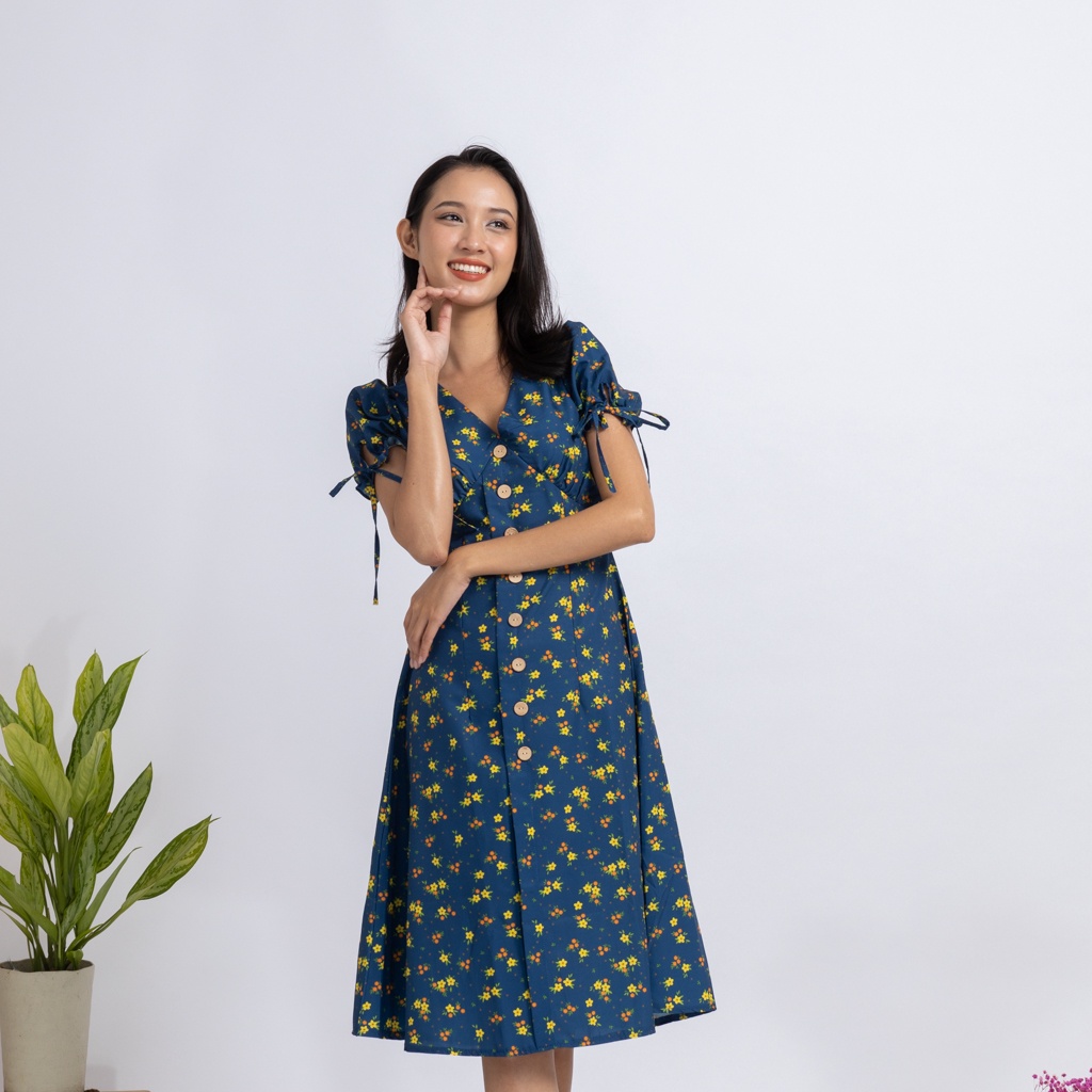 Đầm hoa nữ thời trang thiết kế chữ A mẫu mới Local Brand Chính Hãng Midori Studio