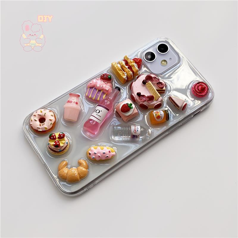 Dessert Handmade iPhone12 mobile phone case Xsmax/xr transparent iPhone7/8plus/11Promax protective cover
