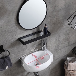 Chậu lavabo góc treo tường mini hiện đại tinh tế lav104t