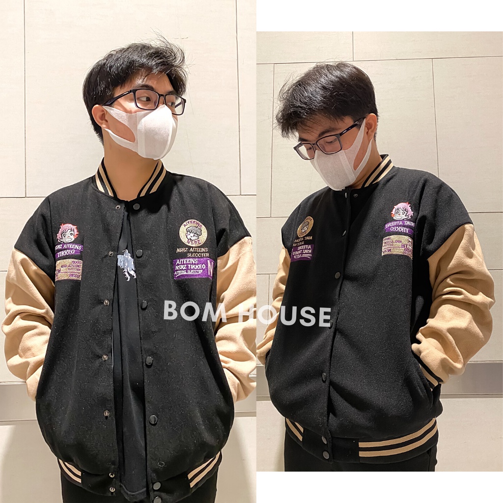 Áo Bomber Nam BOM HOUSE, Áo Khoác Nỉ Nam Nữ TIRREO Unisex Bóng Chày Teddy