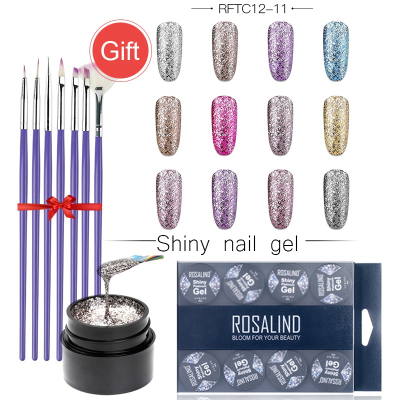 Set 12 lọ gel sơn móng tay thương hiệu ROSALIND cao cấp