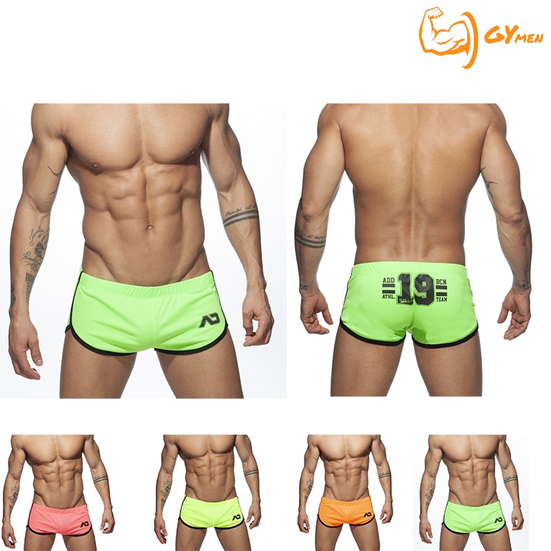 Quần Short Sexy áo bơi Thể Thao Dây Rút Co Giãn Chống Thấm Nước Màu Xanh Dạ Quang Thời Trang Mùa Xuân Cho Nam lửng thể thao