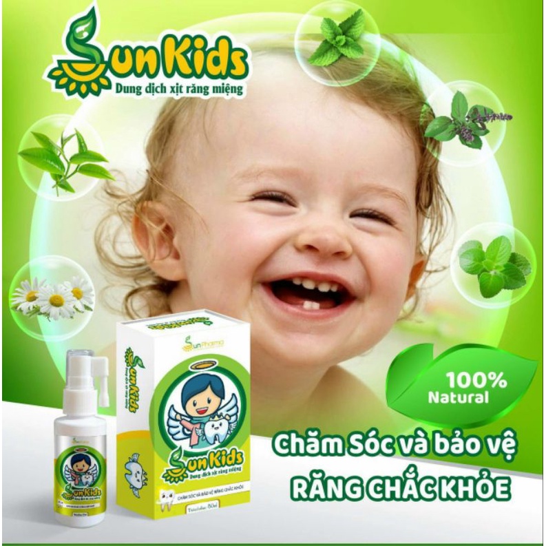 Xịt chống sâu răng thơm miệng cho bé Sunkids [Chính hãng+Qùa]