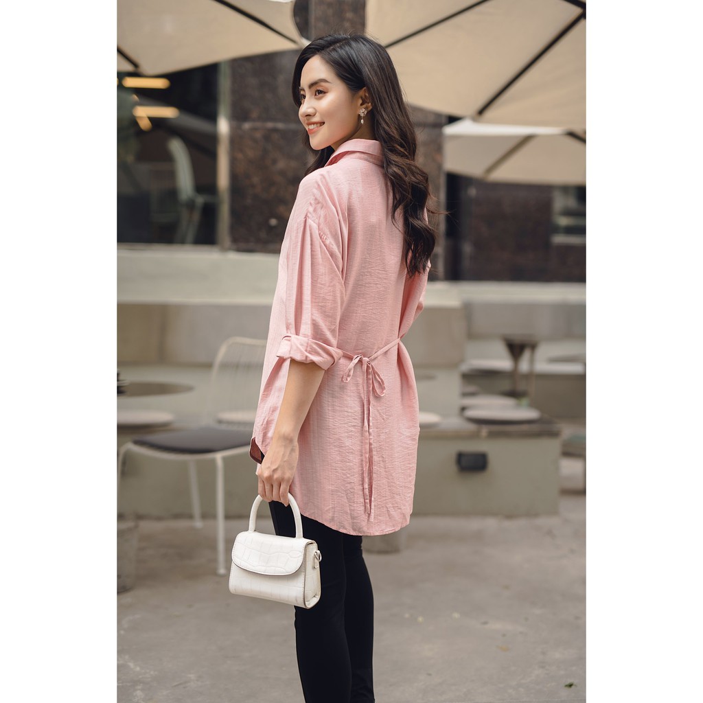 Áo sơ mi Bầu Top button (Trắng, Hồng, Xanh)