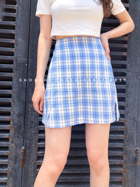 Chân váy ngắn kẻ caro nhiều màu ulzzang ( hình shop tự chụp/sẵn ) | BigBuy360 - bigbuy360.vn