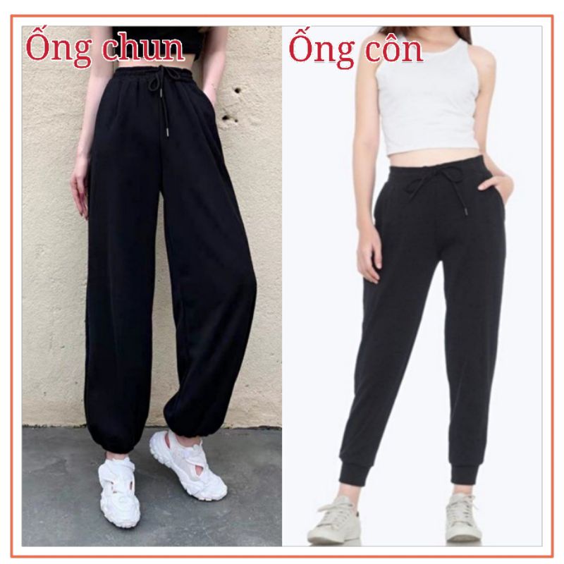Quần JOGGER nữ bo gấu chất len tăm MỀM, DẦY, ẤM, Quần ống rộng phong cách Hàn Quốc QT01