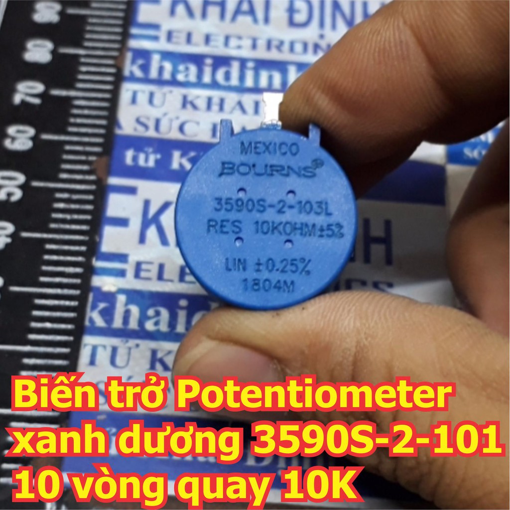 Biến trở Potentiometer xanh dương 3590S-2-101 3590 10 vòng quay 100ohm 1K 10K 100K kde6214