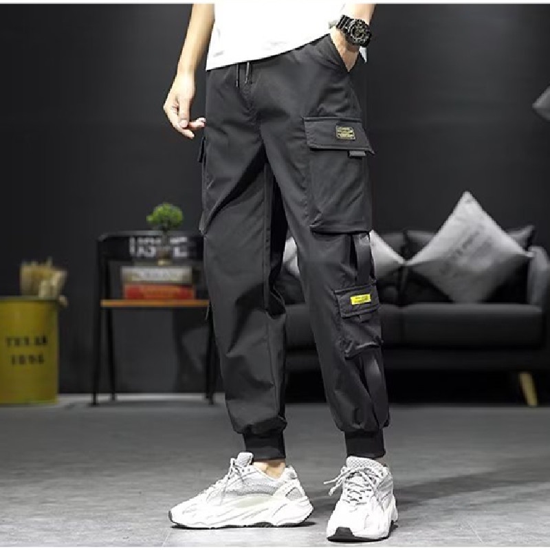 Quần Dài Nhiều Túi Phong Cách hip hop Đường Phố Hàn Quốc Cho Nam Size S-5XL