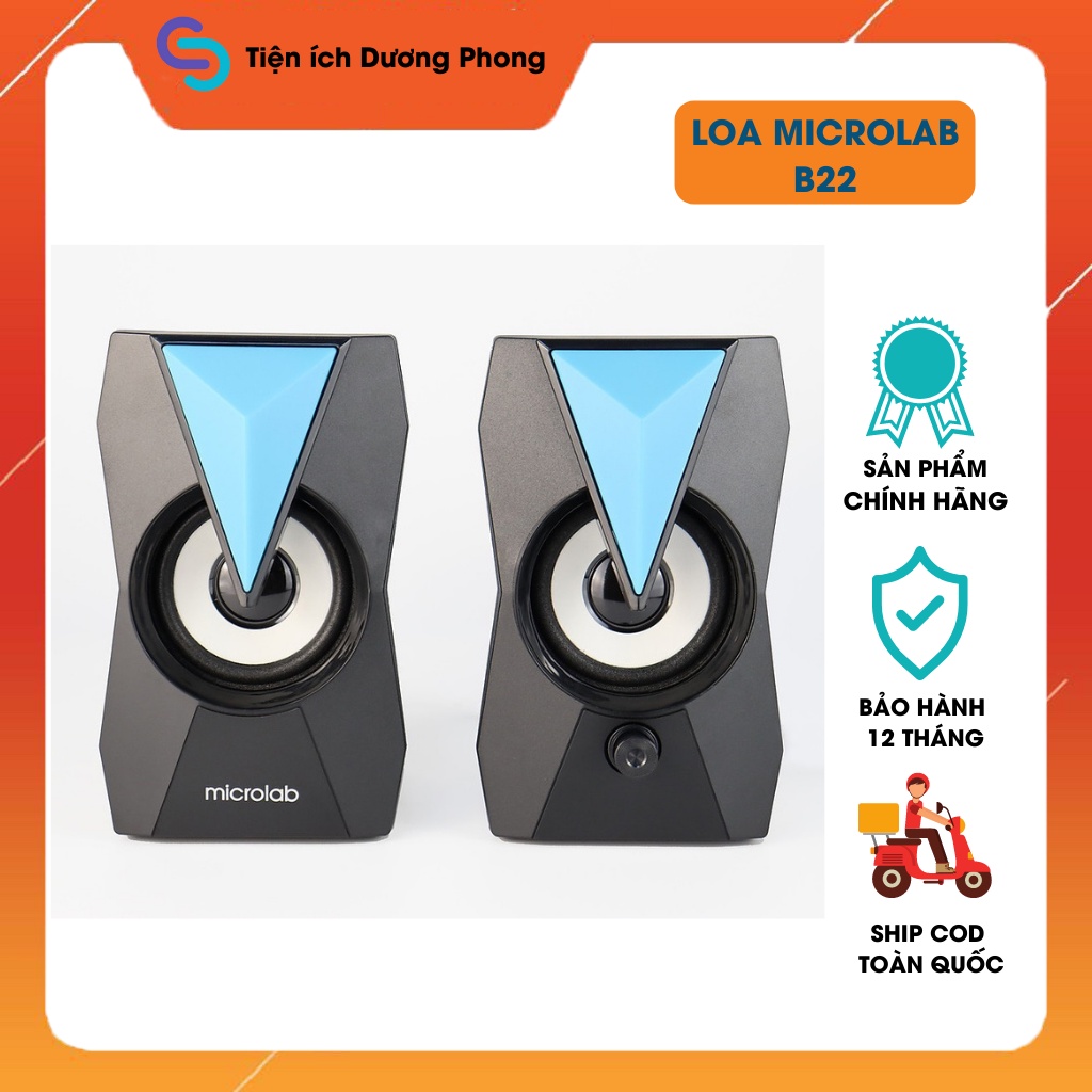 Loa mini 2.0 Microlab B22 6W âm thanh chất lượng cao đèn LED thời trang - Hàng chính hãng BH 12 tháng