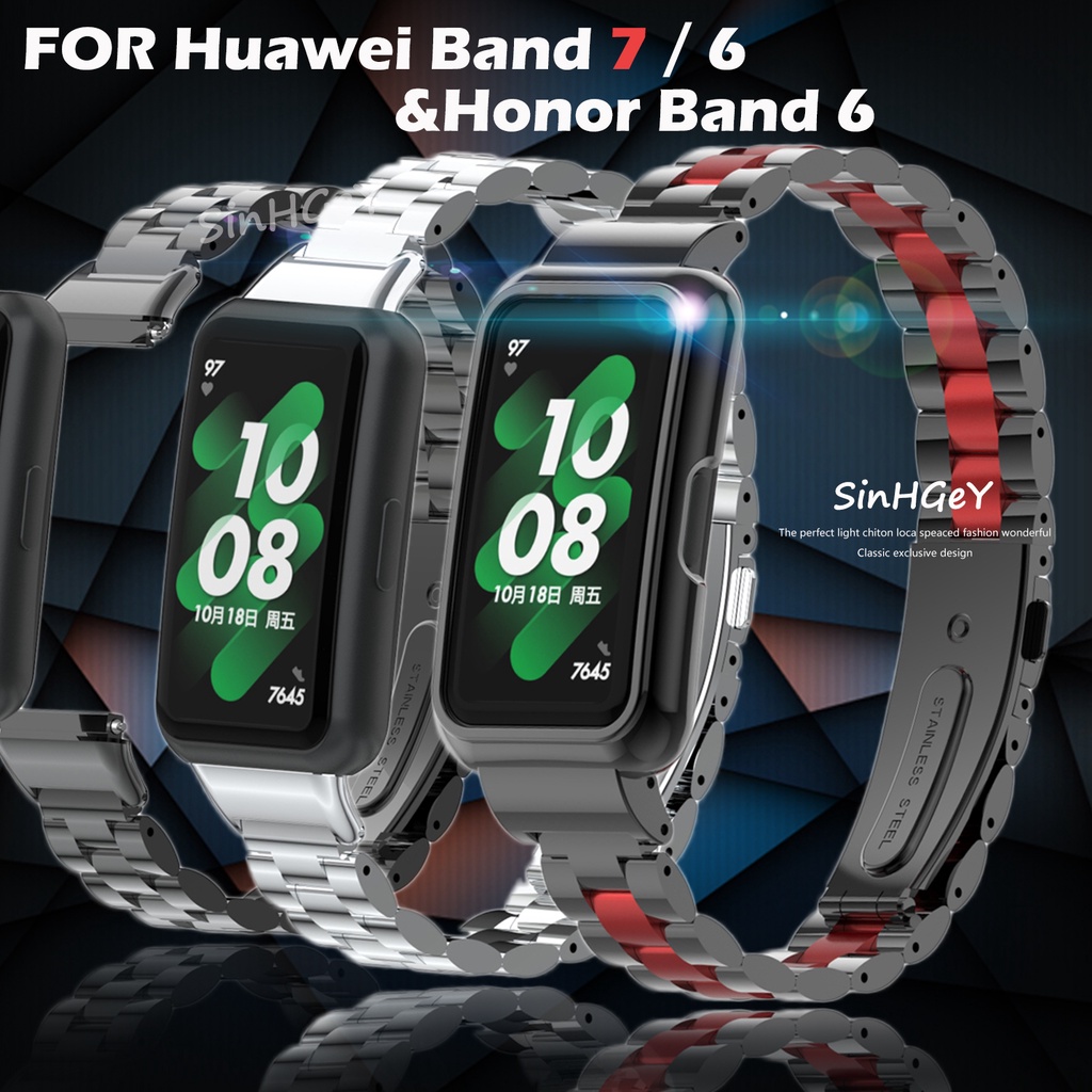 Dây Đeo Thay Thế Chất Liệu Thép Không Gỉ Thời Trang Cho Huawei Band 7 / 6 Honor Band 6