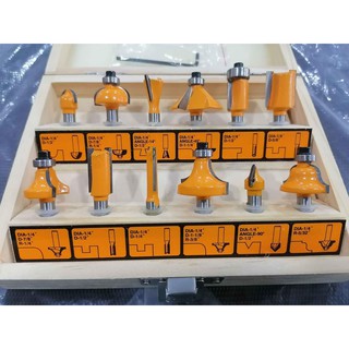 Bộ 12 mũi phay gỗ 6mm Ingco AKRT1201