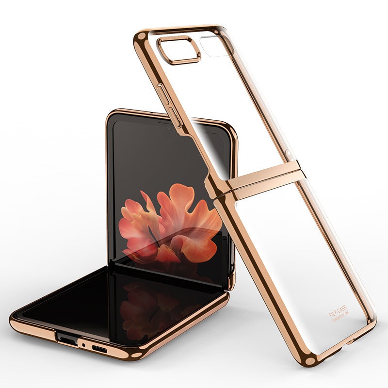 Ốp Điện Thoại Nhựa Cứng Trong Suốt Viền Mạ Chống Sốc Cho Samsung Galaxy Z Flip 3